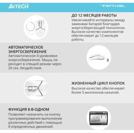 Мышь беспроводная A4tech Fb12 черный (арт-9003) Макеевка