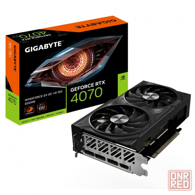 Видеокарта Gigabyte Rtx4070 Windforce 2x Oc V2 12gb Gddr6 192bit 3xdp Hdmi 2fan Rtl (арт-6208) Макеевка - изображение 1
