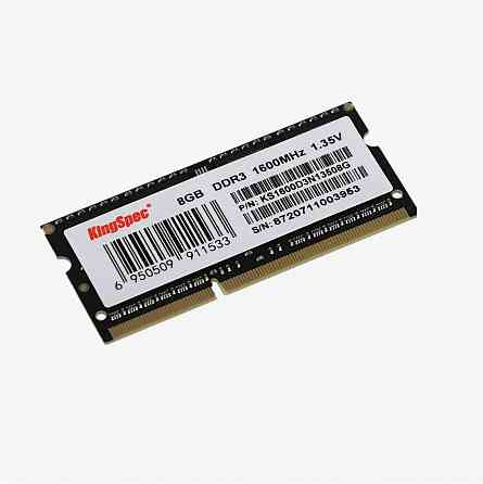 Оперативная память Sodimm Ddr3 Pc3-12800 Kingspec Ks1600d3n13508g, 1х8 гб, 1.35 в кол-во модулей: 1, Макеевка