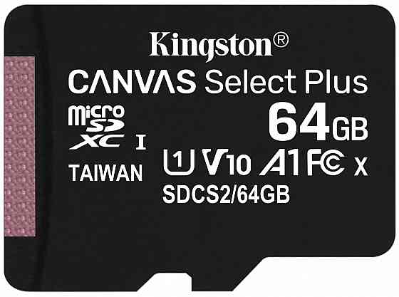 Карта памяти Kingston Microsdhc 64gb Uhs-I Class 10 U1 A1 Canvas Select Plus (Sd адаптер) 100mb/S (S Макеевка