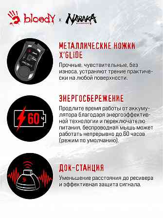 Мышь A4tech Bloody R90 Plus Naraka белый/рисунок оптическая (5000dpi) беспроводная Usb 8 кнопок (арт Макеевка