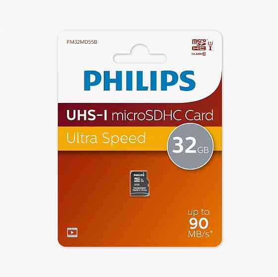 Карта памяти Philips Fm32md55b/97 32gb High Speed Microsdhc Class 10 90mb/S (арт-3306) Макеевка