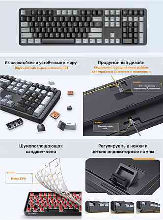 Клавиатура проводная механическая Ugreen Ku103 (35214) Usb Wired Mechanical Keyboard Ru. длина кабел Макеевка