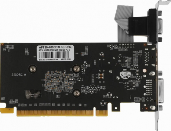 Видеокарта Afox Geforce Gt 730 (Af730-4096d3l6), 4 гб, Ddr3, 1333 мгц (арт-8619) Макеевка