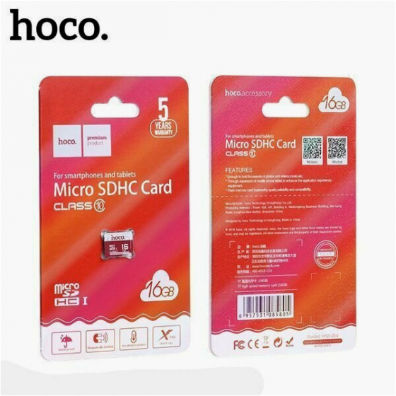 Карта памяти Micro Sdhc 16gb, Hoco Tf High Speed Memory Card Class 10 для телефона и планшета (арт-7 Макеевка