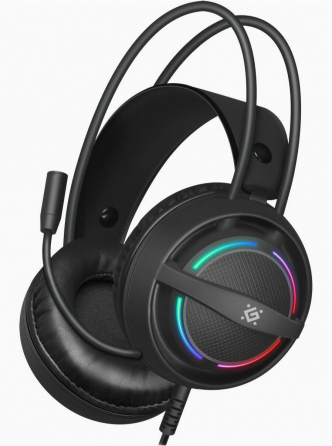 Гарнитура игровая проводная Defender Dexter Rgb Black (2xjack 3.5mm/Usb, кабель 2м) (64595) (арт-957 Донецк