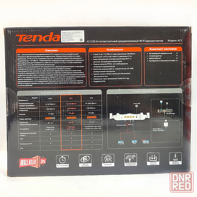 Wi-Fi роутер TENDA AC5, Wi-Fi 5, AC1200, 2.4/5ГГц, 3 LAN Донецк - изображение 2