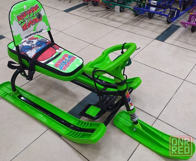 Снегокат со спинкой, трос с автомат намоткой, ремень безопасности, тормоза, выдерживает 100 кг Донецк - изображение 2