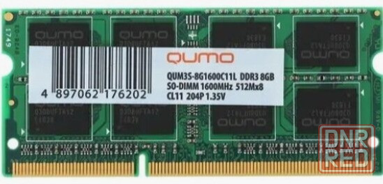 Оперативная память So-Dimm Qumo 8gb Ddr3-1600 (Qum3s-8g1600c11l) (арт-2336) Макеевка - изображение 1