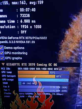 Rtx 3070 8G от gigabyte Донецк