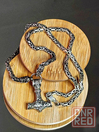 Мужская Серебряная Цепь с Кулоном "Молот Тора" Донецк - изображение 2