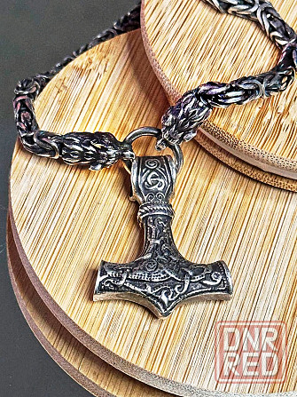 Мужская Серебряная Цепь с Кулоном "Молот Тора" Донецк - изображение 3