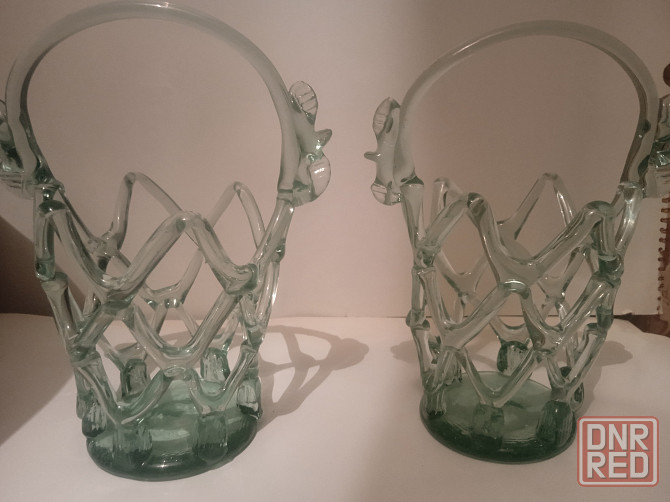 Корзинка конфетница цветное стекло ссср Донецк - изображение 1