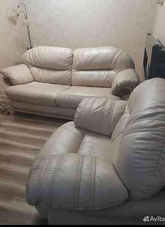Диван раскладной и кресло кожа Донецк