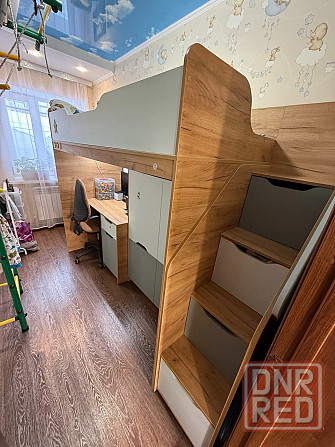 Двухъярусная кровать с компьютерным столом и шкафом Макеевка - изображение 2