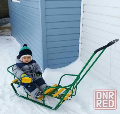 Санки для двойни Nika Сиреневые и Зеленые Донецк - изображение 5