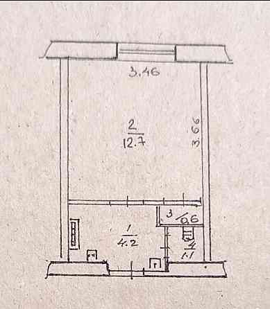 1-км. кв. полугостинка на Городке ор, 26-й квартал 5/5 этаж, 18,9 м2. Луганск