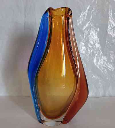 Ваза цветное толстое стекло чехословакия Донецк