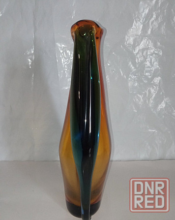 Ваза цветное толстое стекло чехословакия Донецк - изображение 4