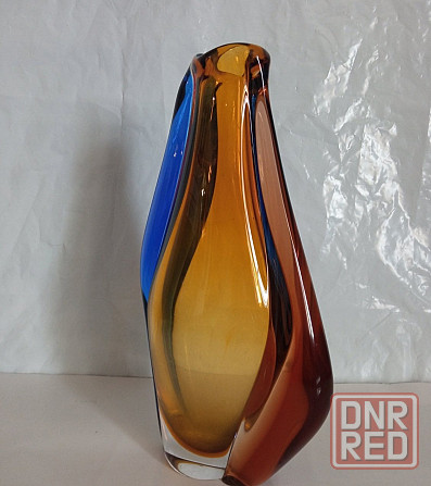 Ваза цветное толстое стекло чехословакия Донецк - изображение 7