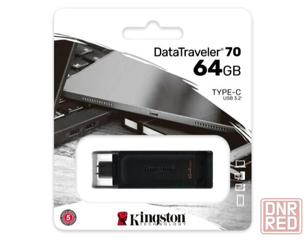 Флэш-накопитель Kingston Usb-C 3.2 64gb Dt70/64gb, черный (арт-1279) Макеевка - изображение 1