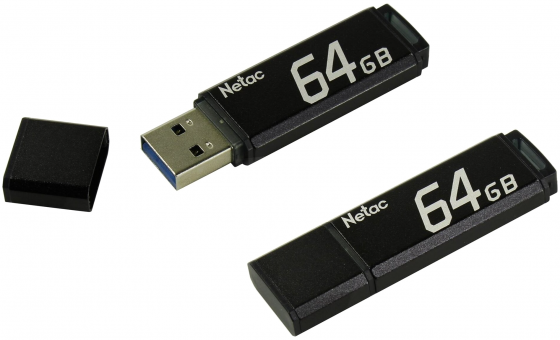 Накопитель Usb 2.0 64гб Netac U351 (Nt03u351n-064g-20bk), черный (арт-1452) Макеевка