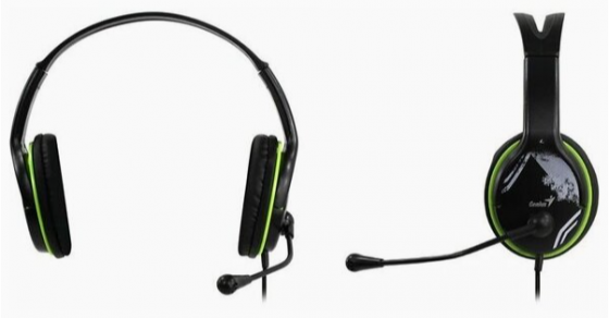 Компьютерная гарнитура Genius Hs-400a, черный/зеленый (арт-3811) Макеевка
