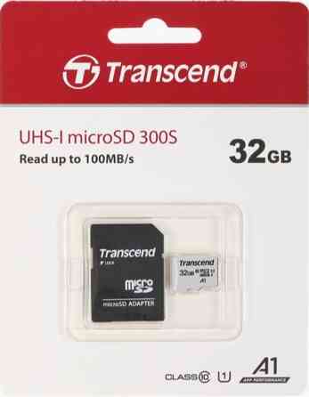 Карта памяти 32gb Transcend Ts32gusd300s-A Microsdhc Class 10 U1 300s + адаптер (арт-2730) Макеевка
