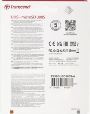 Карта памяти 32gb Transcend Ts32gusd300s-A Microsdhc Class 10 U1 300s + адаптер (арт-2730) Макеевка