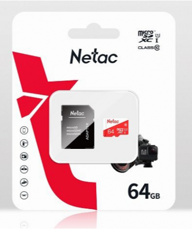 Карта памяти Netac P500 Eco, Microsdxc, 64 гб, Class 10, Uhs-I U1, адаптер на Sd (Nt02p500eco-064g-R Макеевка