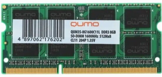 Оперативная память So-Dimm Qumo 8gb Ddr3-1600 (Qum3s-8g1600c11l) (арт-8281) Макеевка