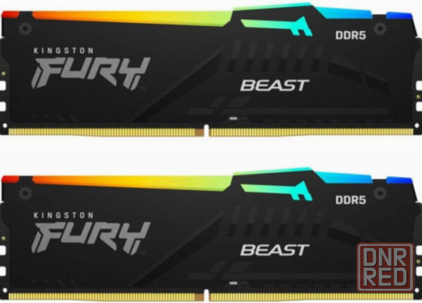 Оперативная память Kingston Fury Beast Black Rgb Kf556c40bbak2-32 Ddr5 - 2x 16гб (арт-2743) Макеевка - изображение 1