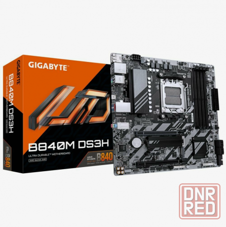 Материнская плата Gigabyte B840m Ds3h, Am5, Amd B840, Micro-Atx, Rtl (B840m Ds3h) (арт-1489) Макеевка - изображение 1