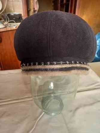 Берет-шапка меховая новая с регулировкой объёма головы,чёрная Донецк