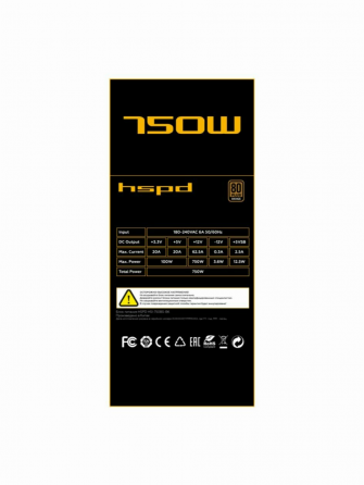 Блок питания для компьютера Hspd Hsi-750bs-Bk, 750w 80+ Bronze (арт-5819) Макеевка
