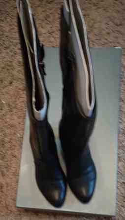 Сапоги демисезонные 38 размер. Натуральная кожа. Донецк