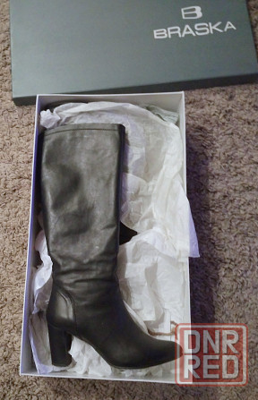 Сапоги демисезонные 38 размер. Натуральная кожа. Донецк - изображение 1