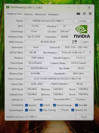 Acer Predator Helios 300 (i5-10300H, 16Gb DDR4, GTX 1660Ti, SSD 512Gb) Макеевка