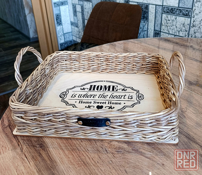 Плетённый поднос. Макеевка - изображение 1