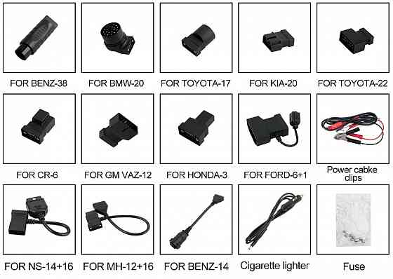 Набор разъемов-переходников OBD1 для LAUNCH X431 в кейсе Донецк