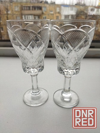 Большие хрустальные рюмочки на ноже ссср Донецк - изображение 2