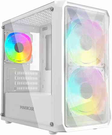 Корпус Powercase Mistral Micro A3w Argb, Tempered Glass, 2x 140mm Argb Pwm+1x 120mm Argb Pwm, белый, Донецк