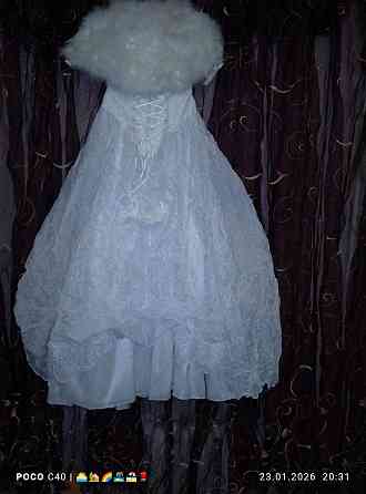 Роскошное свадебное платье в подарок накидка лебяжий пух Донецк