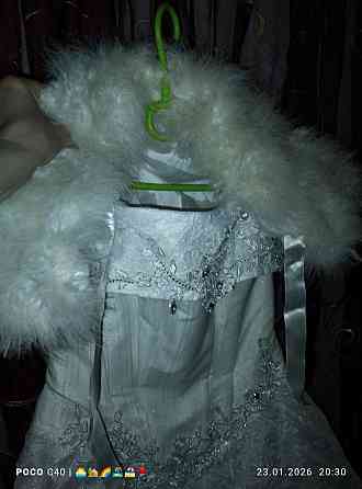 Роскошное свадебное платье в подарок накидка лебяжий пух Донецк