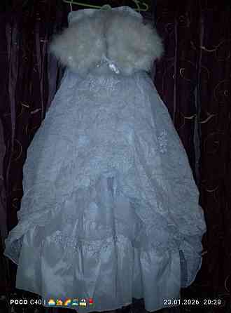 Роскошное свадебное платье в подарок накидка лебяжий пух Донецк