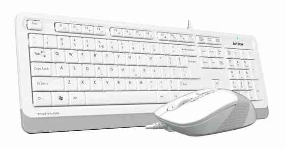 Комплект (клавиатура+мышь) A4tech Fstyler F1010, Usb, проводной, белый и серый [F1010 White] (арт-25 Макеевка