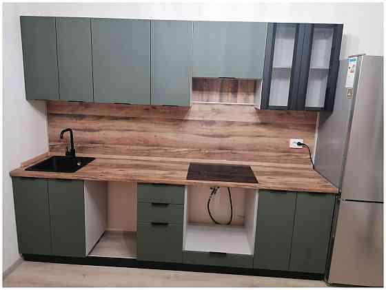 Прямая кухня "Норд" 2,65м в цвете пихтовый зеленый Макеевка