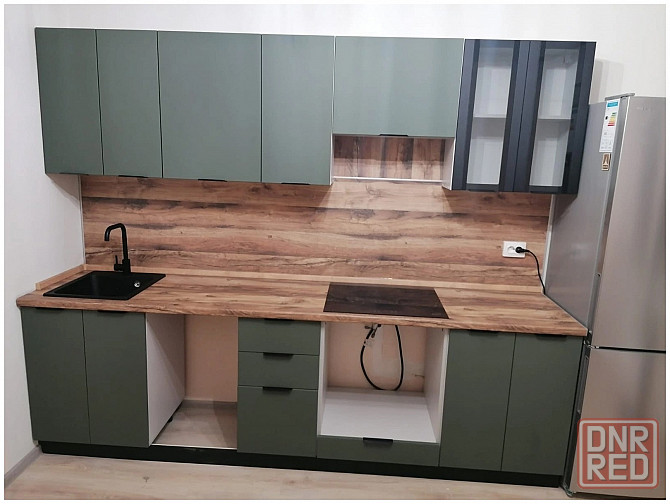 Прямая кухня "Норд" 2,65м в цвете пихтовый зеленый Макеевка - изображение 1