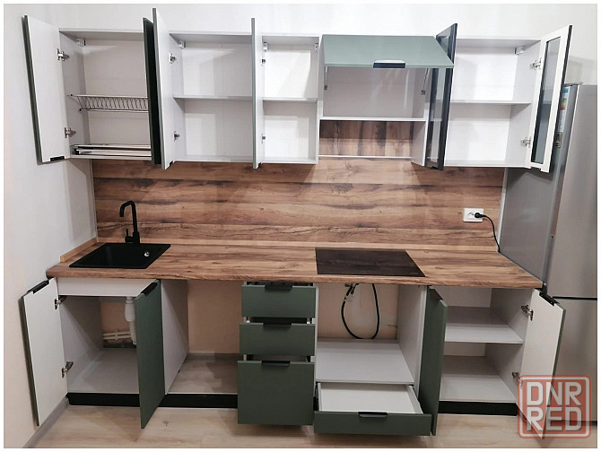 Прямая кухня "Норд" 2,65м в цвете пихтовый зеленый Макеевка - изображение 2