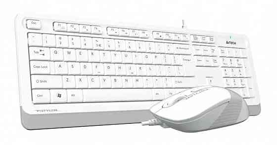Комплект (клавиатура+мышь) A4tech Fstyler F1010, Usb, проводной, белый и серый [F1010 White] (арт-18 Донецк